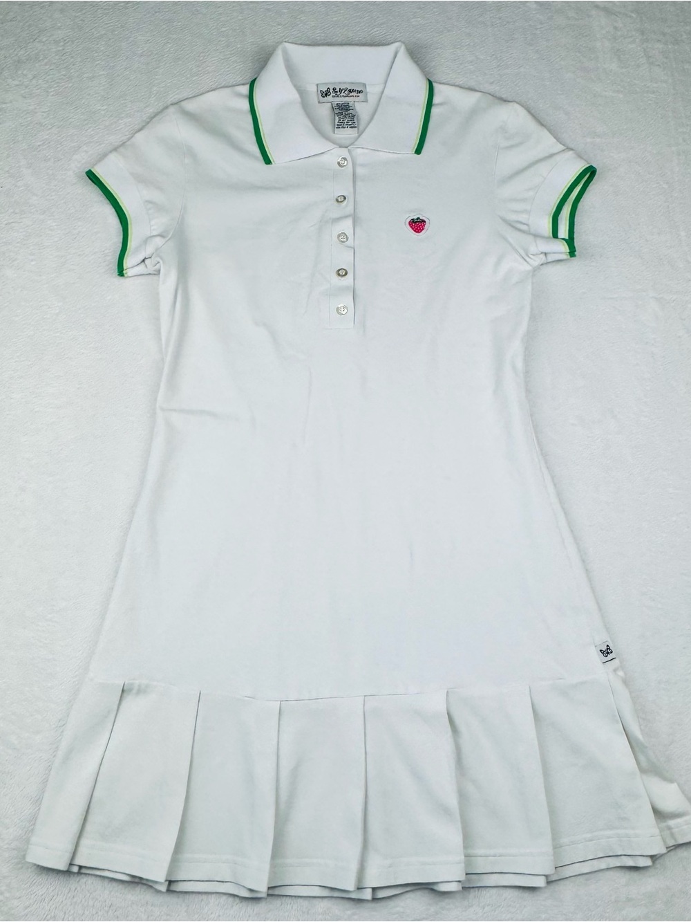 Self Esteem Tennis dress. White/ green trim. pleated skirt. No Stains. Size L.